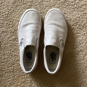 white slip on vans